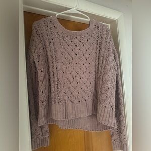 Aero Hygge Cable Knit Sweater - Mauve/Pink